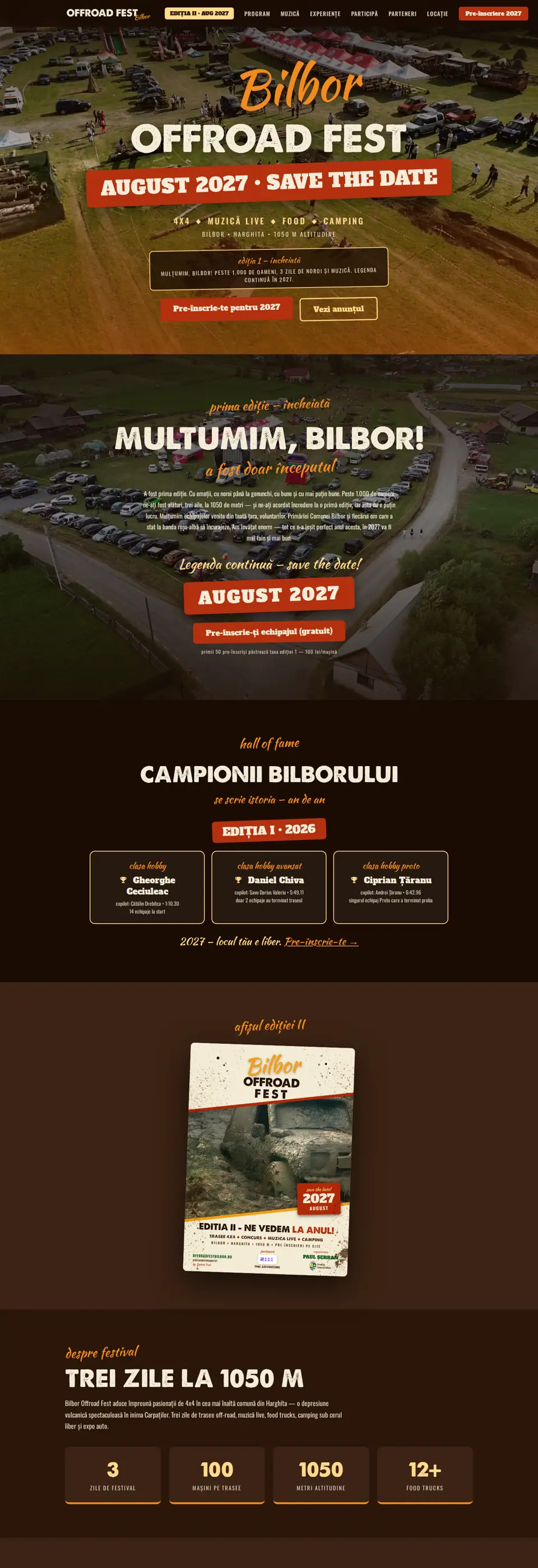 Bilbor Offroad Fest, captură de pe site-ul live