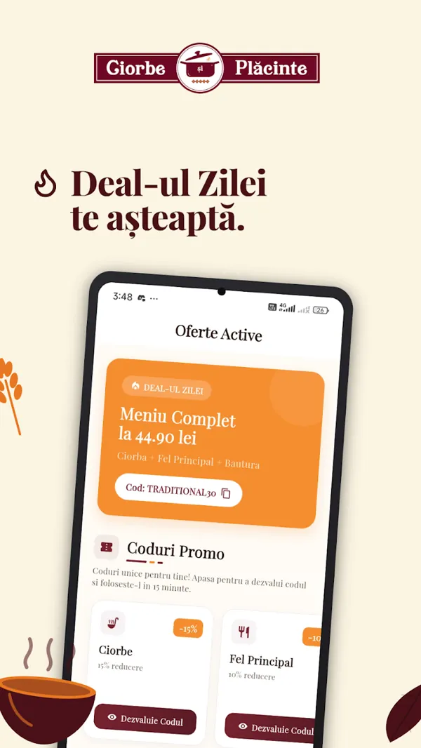 Ciorbe și Plăcinte app, from the app 3
